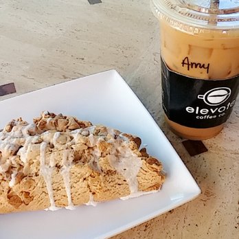 Elevate Coffee - Honey Vanilla latte with almond milk and a pumpkin scone. SO yummy. - Coffee & Tea Near Me - Phoenix, Arizona