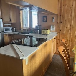 The piece on the countertop just fell off. It was glued on only 3/8 inch of cabinetry! And they asked if someone had leaned or stood on it. The piece on the countertop just fell off. It was glued on only 3/8 inch of cabinetry! And they asked if someone had leaned or stood on it.