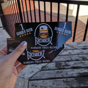 Grinderz - The coupons for $1 combos we received at the end - Burgers Near Me - Huntington Beach, California