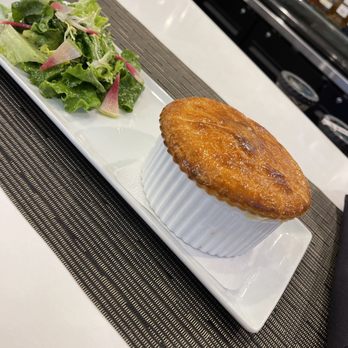 The MODERN Kitchen and Bar - Famous homemade chicken pot pie with a side salad! Love the watermelon radish! - Cocktail Bars Near Me - Long Beach, California The MODERN Kitchen and Bar - Famous homemade chicken pot pie with a side salad! Love the watermelon radish! - Cocktail Bars Near Me - Long Beach, California