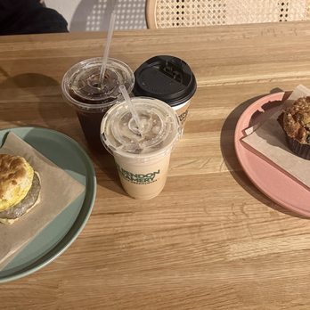 The Rendon Creamery - Jalepeno sausage biscuit sandwich, blueberry muffin, coffee - Wine Bars Near Me - Fort Worth, Texas The Rendon Creamery - Jalepeno sausage biscuit sandwich, blueberry muffin, coffee - Wine Bars Near Me - Fort Worth, Texas