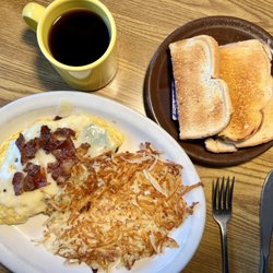 Fresh Spinach & Bacon Omelette, Sourdough & Coffee