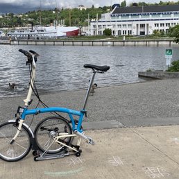 First ride on my new Brompton H6R. South Lake Union Park, Seattle First ride on my new Brompton H6R. South Lake Union Park, Seattle