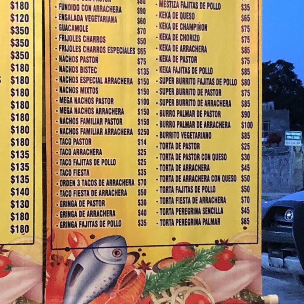 El Palmar - Menu - Mexican Near Me - Celestún, YUC