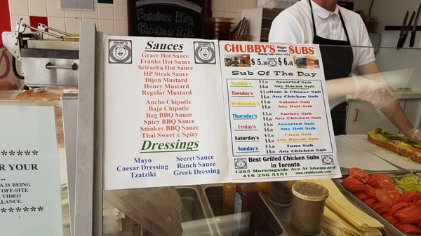 Menu photo 3 Chubby's Subs Toronto, ON