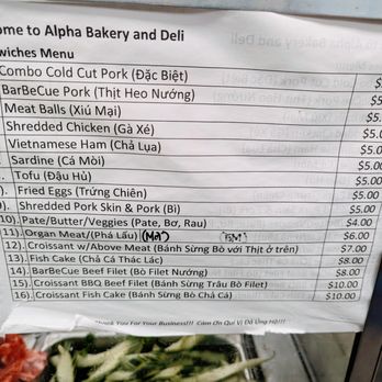 Alpha Bakery & Deli - Menu - Bakeries Near Me - Houston, Texas