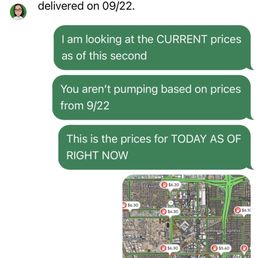 Why am I being charged for gas based on the price at PICK UP? Y'all going to fly back in time and get that price?