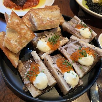 Casa Mono - Bone Marrow with Trout Roe, Horseradish & Everything Bagel Spice - Spanish Near Me - New York, New York Casa Mono - Bone Marrow with Trout Roe, Horseradish & Everything Bagel Spice - Spanish Near Me - New York, New York