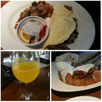 Winewood - Bottomless mimosas, Texas cinnamon roll, and poblano steak omelette - New American Near Me - Grapevine, Texas Winewood - Bottomless mimosas, Texas cinnamon roll, and poblano steak omelette - New American Near Me - Grapevine, Texas