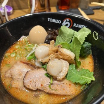 Tomizo Ramen - Spicy Miso Ramen with added Baby Scallop - Ramen Near Me - Gardena, California Tomizo Ramen - Spicy Miso Ramen with added Baby Scallop - Ramen Near Me - Gardena, California