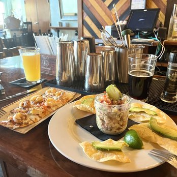 Cask & Ale - Ceviche & Cajun Shrimp Flatbread - New American Near Me - Sarasota, Florida Cask & Ale - Ceviche & Cajun Shrimp Flatbread - New American Near Me - Sarasota, Florida