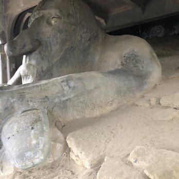 Fremont Troll - Side view of the troll under the bridge. No Billy goat in sight! Lol. - Public Art Near Me - Seattle, Washington Fremont Troll - Side view of the troll under the bridge. No Billy goat in sight! Lol. - Public Art Near Me - Seattle, Washington