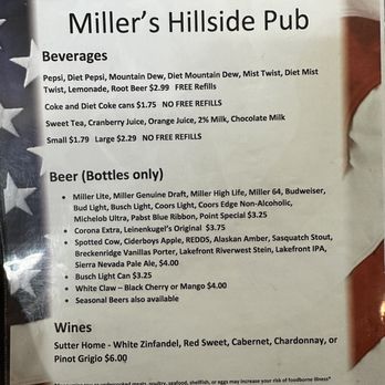 Miller’s Hillside Pub - Menu - Beer Bar Near Me - Coloma, Wisconsin Miller’s Hillside Pub - Menu - Beer Bar Near Me - Coloma, Wisconsin