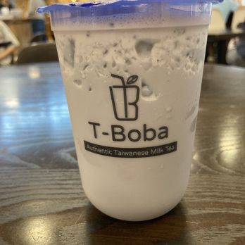 T - Boba - a plastic cup on a table - Bubble Tea Near Me - Billings, Montana