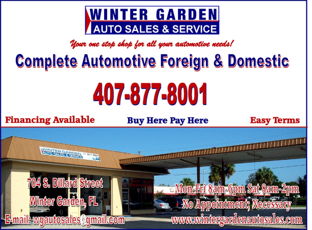 WINTER GARDEN AUTO SALES & SERVICE Updated May 2024 704 S Dillard