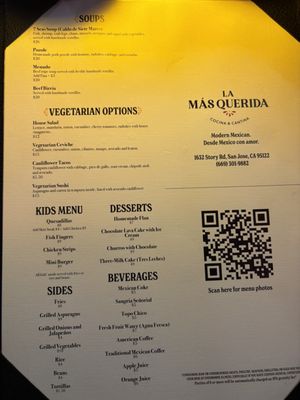 Menu photo 8 La Más Querida San Jose, CA