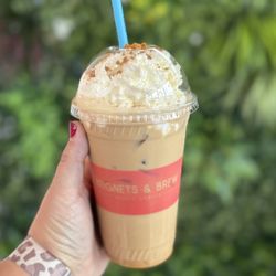 Beignets & Brew - Biscoff Cookie Butter Latte.