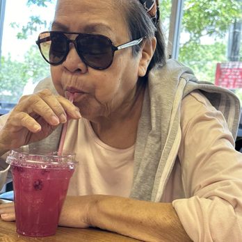 Daily Dose Cafe & Bakery - Grandma enjoying her Black Dragon drink! - Cafes Near Me - Las Vegas, Nevada Daily Dose Cafe & Bakery - Grandma enjoying her Black Dragon drink! - Cafes Near Me - Las Vegas, Nevada