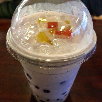 Pho 515 - Taro milk tea smoothie w boba and jellies on top- A little overly sweet but great taro taste! - Vietnamese Near Me - Des Moines, Iowa Pho 515 - Taro milk tea smoothie w boba and jellies on top- A little overly sweet but great taro taste! - Vietnamese Near Me - Des Moines, Iowa