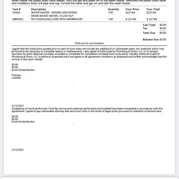 Superior Plumbing & Drain - Superior admits to capping leaking drain valve vs repair/replacing! - Plumbing Near Me - Henderson, Nevada