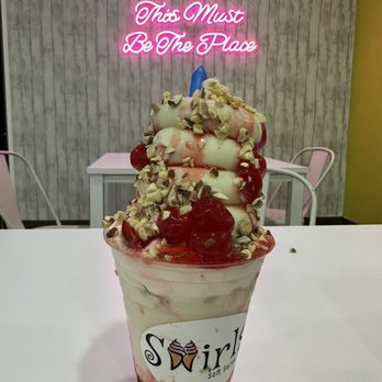 Swirls Soft Serve - Cherry vanilla & Strawberry Swirls - Ice Cream & Frozen Yogurt Near Me - Upland, California Swirls Soft Serve - Cherry vanilla & Strawberry Swirls - Ice Cream & Frozen Yogurt Near Me - Upland, California