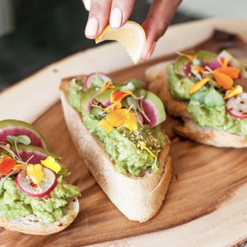 Nikki's Table - avocado toast with a slice of lemon - Cooking Classes Near Me Nikki's Table - avocado toast with a slice of lemon - Cooking Classes Near Me