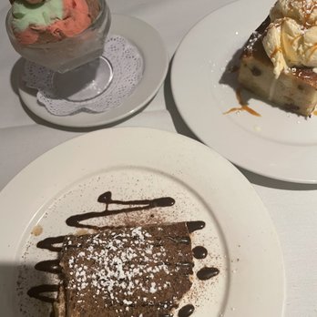 Acqua e Farina - Spy mini ice cream $8.50; tiramisu $10.25; bread pudding $10.95 (not on menu) - Italian Near Me - Hayward, California