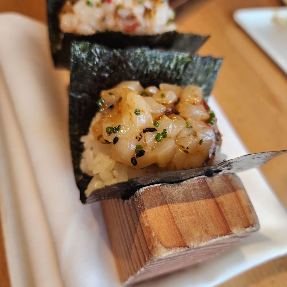 Koji - Scallop handroll - Sushi Bars Near Me - Omaha, Nebraska Koji - Scallop handroll - Sushi Bars Near Me - Omaha, Nebraska