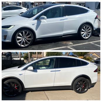 Baid Polish - Clean powder coating makes the wheels pop and shows the red calipers better - Powder Coating Near Me - Anaheim, California