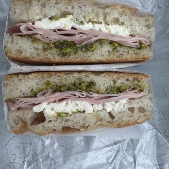 Croix Bakehouse - Mortadella, Burrata, and Pistachio sandwich. - Sandwiches Near Me - Frisco, Texas Croix Bakehouse - Mortadella, Burrata, and Pistachio sandwich. - Sandwiches Near Me - Frisco, Texas