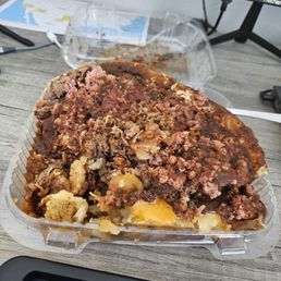 Double Meat Fully Loaded Baked Potato " Chopped Brisket/ Lockhart Sausage " Double Meat Fully Loaded Baked Potato " Chopped Brisket/ Lockhart Sausage "