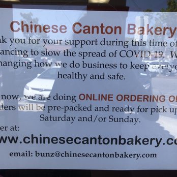 Chinese Canton Bakery - New Ordering Process During COVID-19 - Bakeries Near Me - National City, California