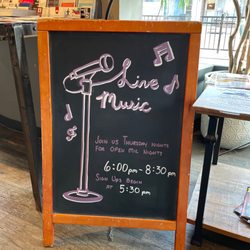 Kavé Coffee Bar - Signage for live music on Thursdays.