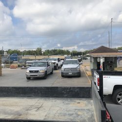 Montalbano True Value Lumber & Hardware - 10 trucks waiting in line to get loaded.