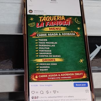Taqueria La Famosa - Menu - Tacos Near Me - Enterprise, Nevada Taqueria La Famosa - Menu - Tacos Near Me - Enterprise, Nevada