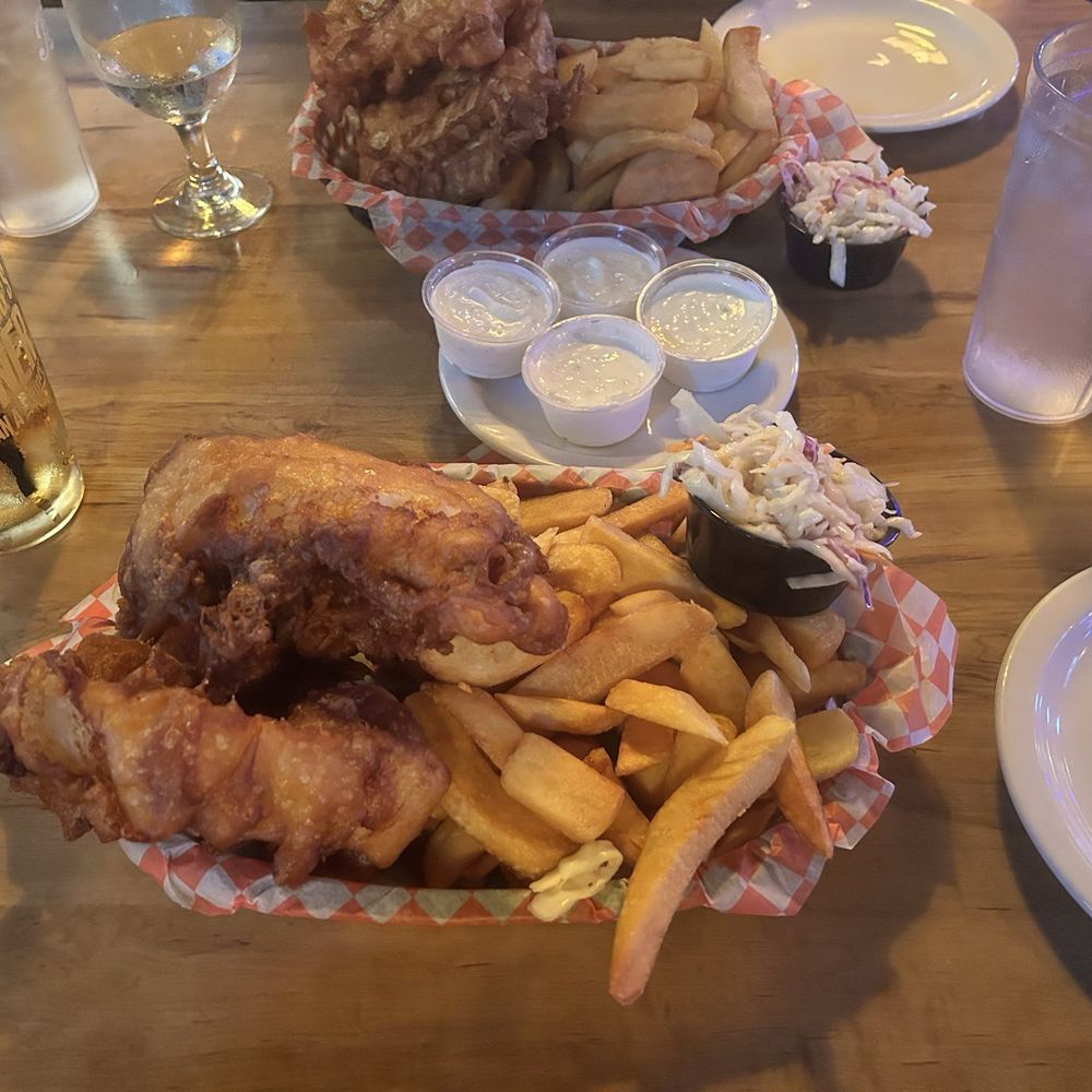 Huge portion! You can't see but there are 3 large pieces of cod.