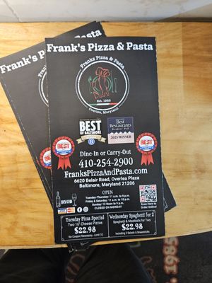 Menu photo 7 Frank's Pizza & Pasta Baltimore, MD Menu photo 7 Frank's Pizza & Pasta Baltimore, MD