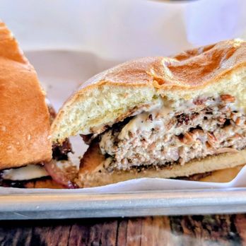 Lake Alpine Resort - Bacon blue cheese burger. - Hotels Near Me - Bear Valley, California Lake Alpine Resort - Bacon blue cheese burger. - Hotels Near Me - Bear Valley, California