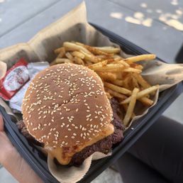 Classic Smash Burger with fries Classic Smash Burger with fries
