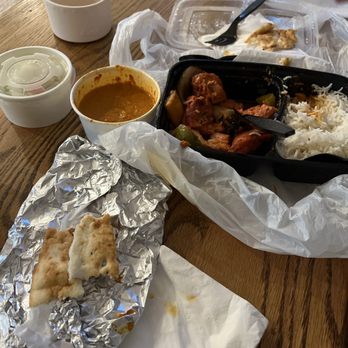 More Curry! - Chicken Tikka Kebab Bowl, with a side of Butter sauce and Regular Naan! - Indian Near Me - Corona, California