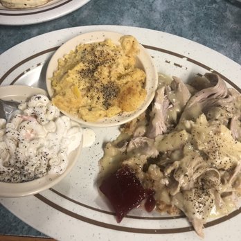 Mount Holly Grill - My turkey and dressing lunch with squash casserole and macaroni salad. Yes I like pepper. My boyfriend's pancakes included. - American Near Me - Mount Holly, North Carolina Mount Holly Grill - My turkey and dressing lunch with squash casserole and macaroni salad. Yes I like pepper. My boyfriend's pancakes included. - American Near Me - Mount Holly, North Carolina