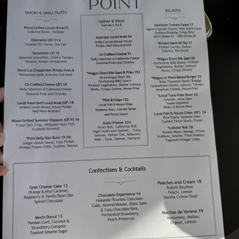 Pacific Point - Food menu - Cocktail Bars Near Me - Carlsbad, California
