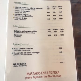 La Bartola - menu - Tapas Bars Near Me - Seville, SE