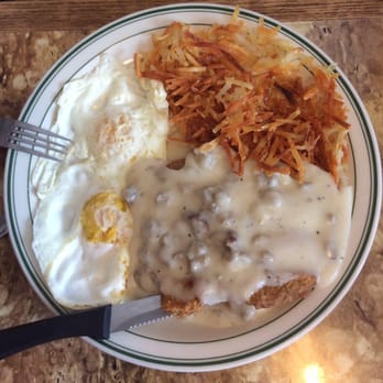 Cheers On 1st - Cheers On 1st. Chicken Fried Steak, two eggs (over easy), hash browns and homemade gravy. - American Near Me - Stayton, Oregon Cheers On 1st - Cheers On 1st. Chicken Fried Steak, two eggs (over easy), hash browns and homemade gravy. - American Near Me - Stayton, Oregon
