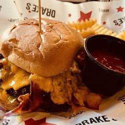 Drake's - Bacon cheeseburger with fries. Great choice.