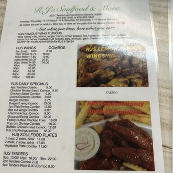 R J’S Soulfood & More - Menu - Chicken Wings Near Me - Monroe, Georgia R J’S Soulfood & More - Menu - Chicken Wings Near Me - Monroe, Georgia