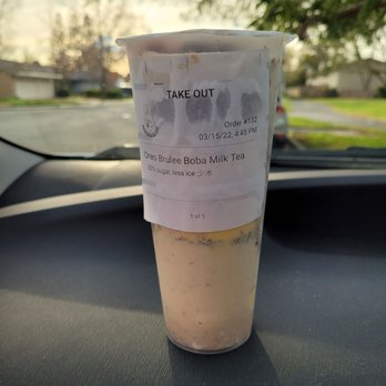 Ume Tea - Oreo brulee boba milk tea. Pretty sweet at 30% sweet - perfect for me. - Bubble Tea Near Me - Davis, California Ume Tea - Oreo brulee boba milk tea. Pretty sweet at 30% sweet - perfect for me. - Bubble Tea Near Me - Davis, California