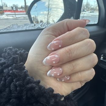C & C Nails - Gel x with chrome tips and pearls - Nail Salons Near Me - Livonia, Michigan