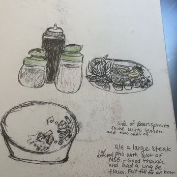 Old Saigon Pho Restaurant - 1 year old sketch of the pho tai - Vietnamese Near Me - Tukwila, Washington Old Saigon Pho Restaurant - 1 year old sketch of the pho tai - Vietnamese Near Me - Tukwila, Washington