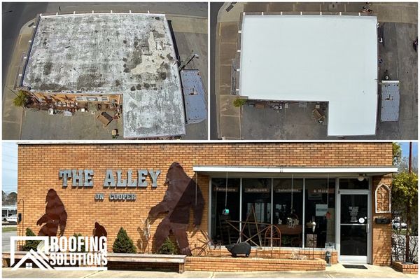 The Alley - This TPO replacement in Downtown Winterville solved all the owners problems. Chasing leaks and contact repairs are no more! The Alley - This TPO replacement in Downtown Winterville solved all the owners problems. Chasing leaks and contact repairs are no more!